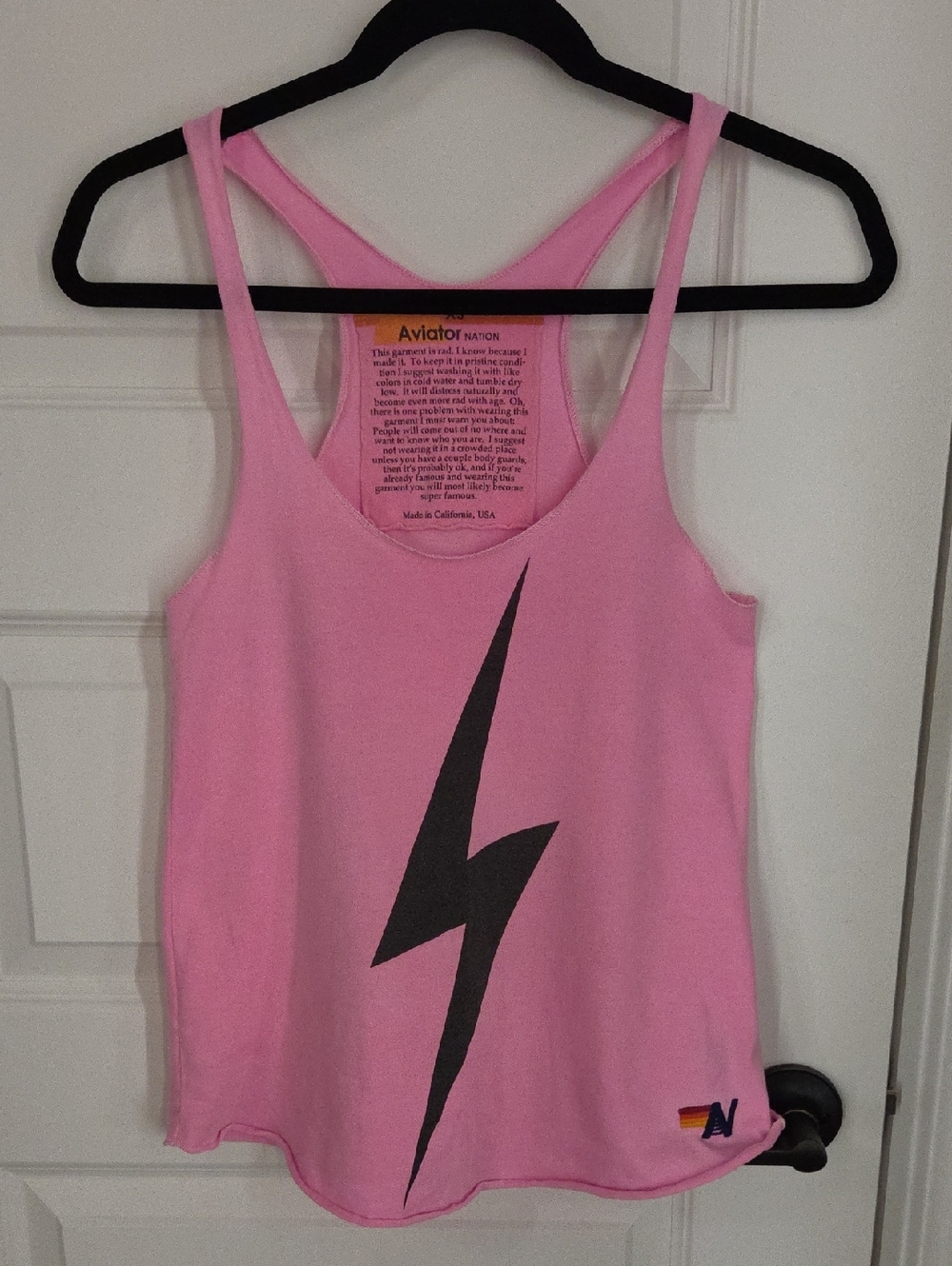 Aviator Nation Pink Racerback Tank Top Size Xs